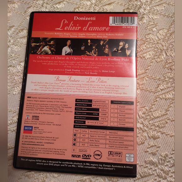 Donizetti "L'elisir d'amore" music DVD - Picture 3 of 3